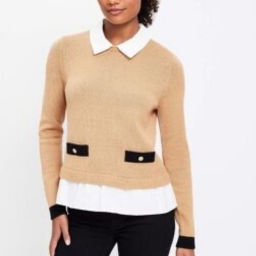 NWT ANN TAYLOR MIXED MEDIA SWEATER